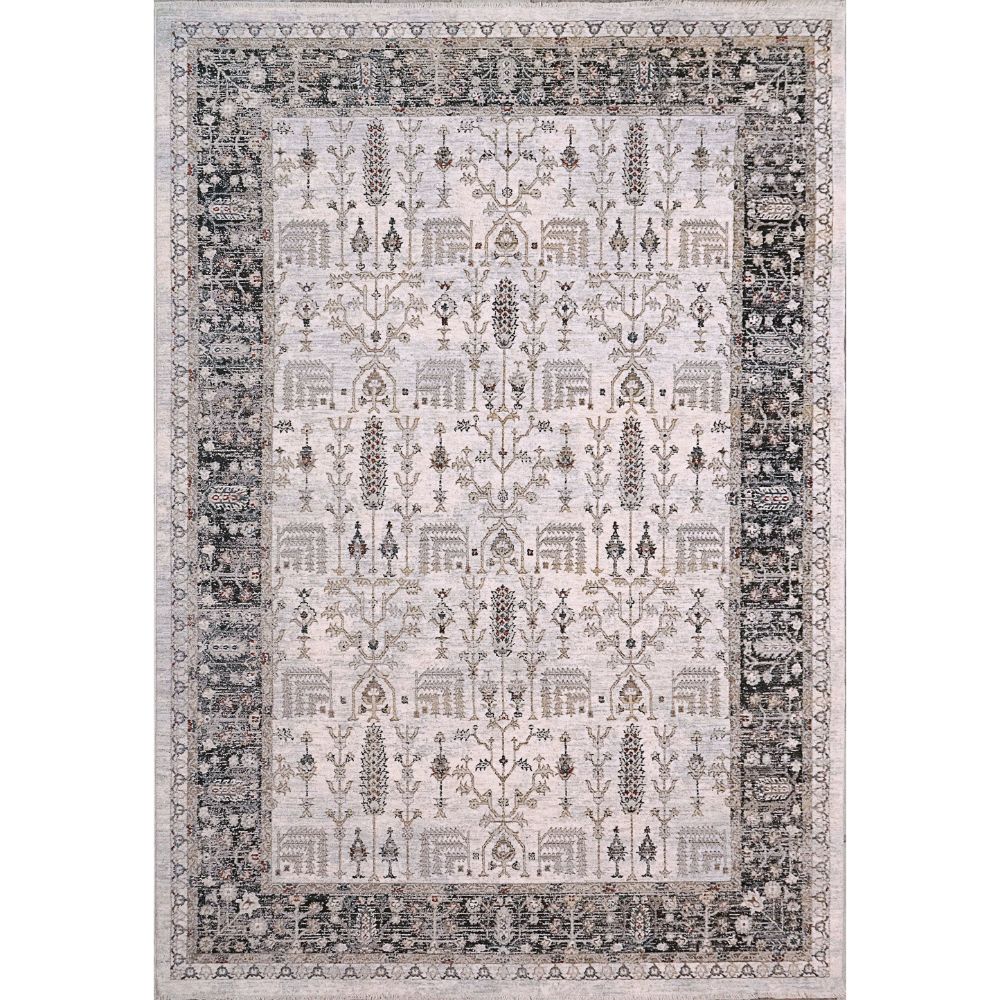Dynamic Rugs 5225-109 Carson Rectangle Rug in Ivory/Black 